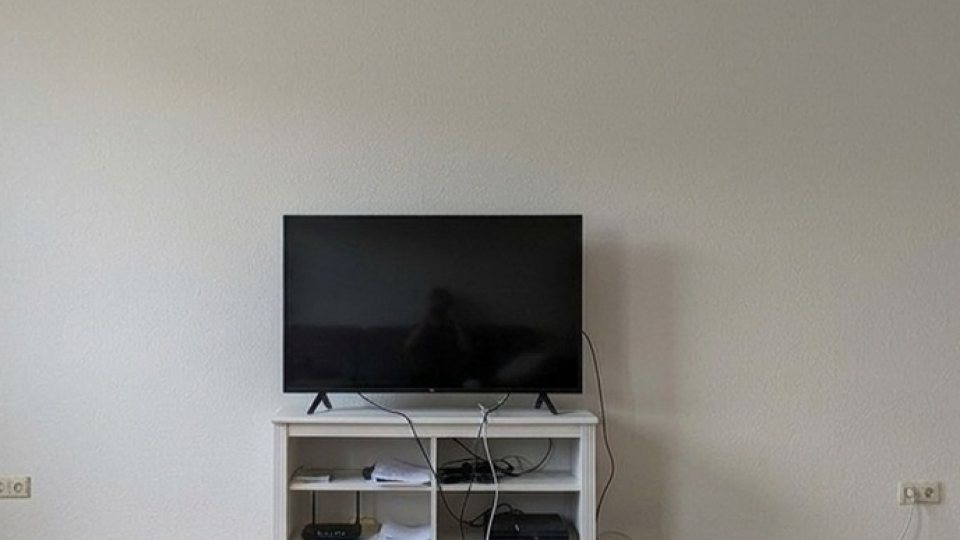 Voorbeeld: te dichtbij, alleen een deel van de wand